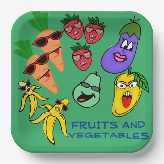 FRUIT EN GROENTEN PAPIEREN BORDJE (Voorkant)