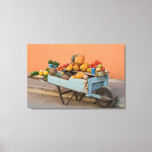 Fruit- en groentewagen, Cuba Canvas Afdruk (Voorkant)