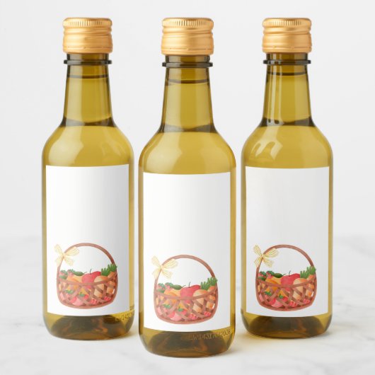 Fruit en veggie mand nu schattig wijn etiket (Flessen)