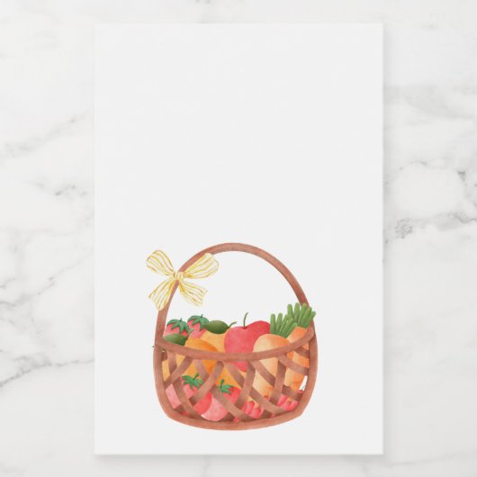 Fruit en veggie mand nu schattig wijn etiket (Enkel label)