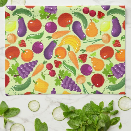 Fruit en Veggies Kitchen Towelen Theedoek (Gevouwen)