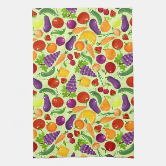 Fruit en Veggies Kitchen Towelen Theedoek (Verticaal)