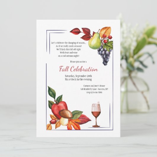 Fruit- en wijnpartij kaart (Staand voorkant)
