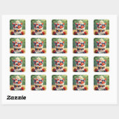Fruit en yoghurt parfait vierkante sticker (Vel)