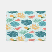 Fruit en Zomer Tropisch Patroon Fleece Deken (Voorkant (Horizontaal))