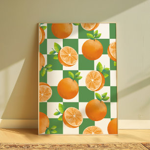 Fruit Esthetiek Oranje Schachboard Muurkunst Poster