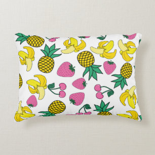 Fruit Fiesta: bananen, ananassen, aardbeien Accent Kussen