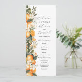 Fruit Floral Sinaasappels Wedding Menu Ceremony De (Staand voorkant)