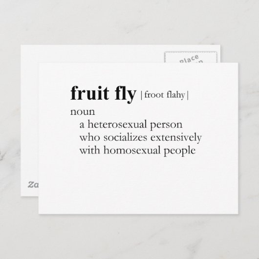 FRUIT FLY (definitie) Briefkaart (Voorkant / Achterkant)