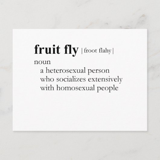 FRUIT FLY (definitie) Briefkaart (Voorkant)