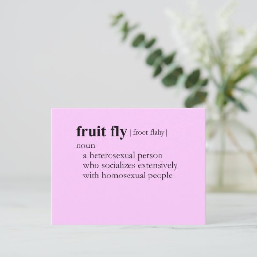 FRUIT FLY (definitie) Briefkaart (Staand voorkant)
