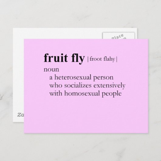 FRUIT FLY (definitie) Briefkaart (Voorkant / Achterkant)