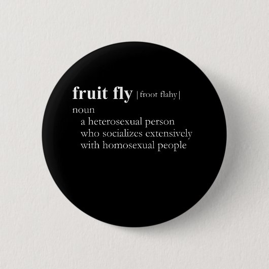 FRUIT FLY (definitie) Ronde Button 5,7 Cm (Voorkant)