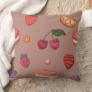 Fruit & Frans Macaronen Patroon Kussen