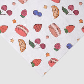 Fruit & Frans Macaronen Patroon Tissuepapier (Detail)