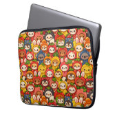 Fruit Friends Parade | Cute Animal Chibi Laptop Sleeve (Voorkant Links)