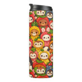 Fruit Friends Parade | Cute Animal Chibi Thermosbeker (Geroteerd rechts)