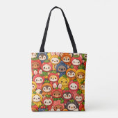Fruit Friends Parade | Cute Animal Chibi Tote Bag (Achterkant)