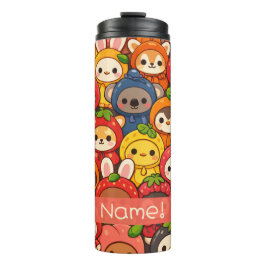 Fruit Friends Parade | Cute Animal Custom Thermosbeker