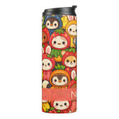 Fruit Friends Parade | Cute Animal Custom Thermosbeker (Gedraaid links)