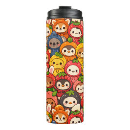 Fruit Friends Parade | Schattig Chibi Dier Thermosbeker