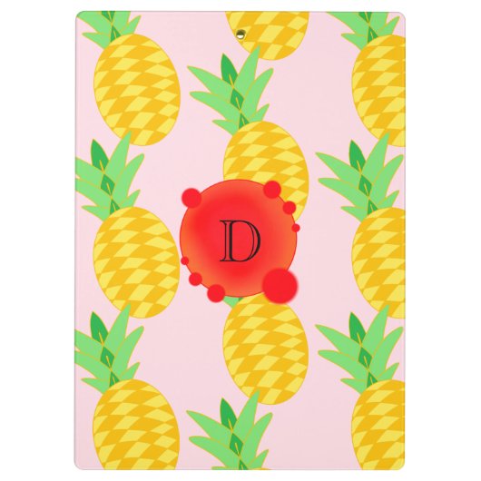 Fruit Fun Pineapple Sun Zooding Monogram Klembord (Achterkant)