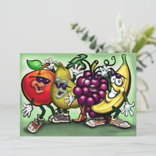 Fruit Gang Uitnodiging (Staand voorkant)
