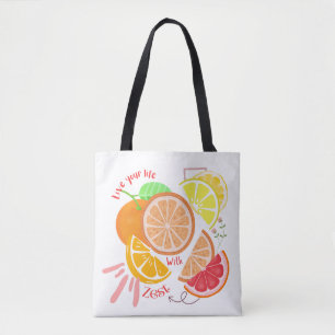Fruit-geïnspireerd leven met het thema Zest Citrus Tote Bag