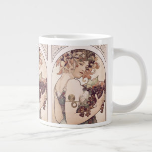  Fruit Girl beroemd gemaakt door Alphonse Mucha Grote Koffiekop