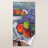 Fruit, glas en appelen, Cezanne Badhanddoek (Badhanddoek)