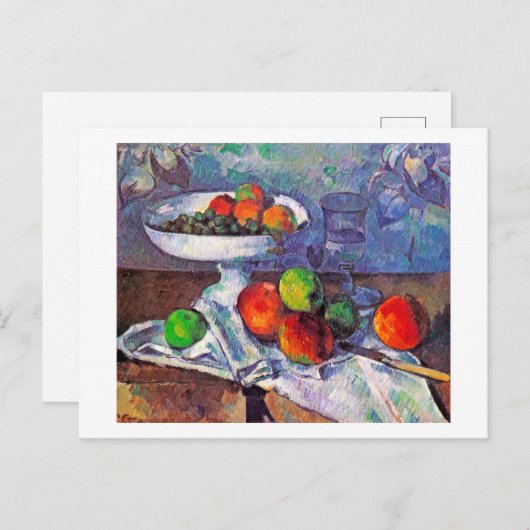 Fruit, glas en appelen, Cezanne Briefkaart (Voorkant / Achterkant)
