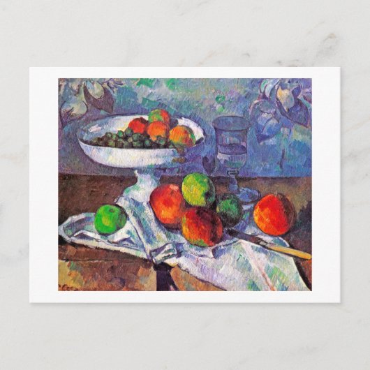 Fruit, glas en appelen, Cezanne Briefkaart (Voorkant)
