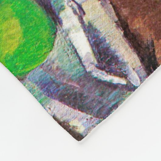 Fruit, glas en appelen, Cezanne Fleece Deken (Hoek)