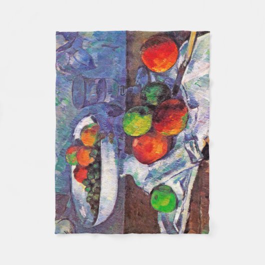 Fruit, glas en appelen, Cezanne Fleece Deken (Voorkant)