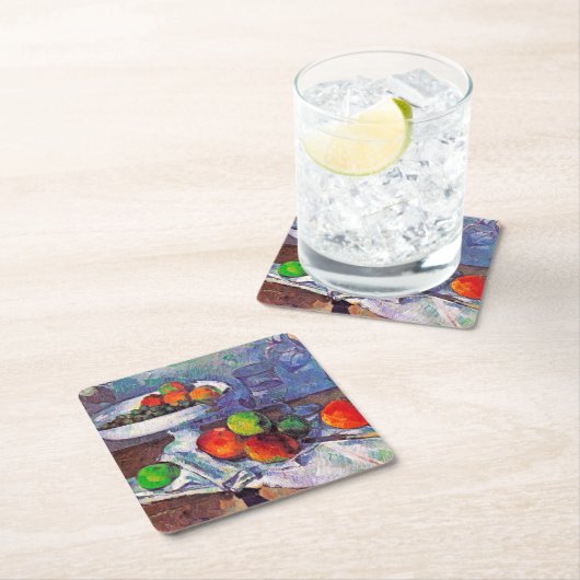 Fruit, glas en appelen, Cezanne Kartonnen Onderzetters (Insitu)