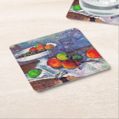 Fruit, glas en appelen, Cezanne Kartonnen Onderzetters (Schuin)