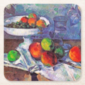 Fruit, glas en appelen, Cezanne Kartonnen Onderzetters (Voorkant)