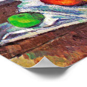 Fruit, glas en appelen, Cezanne Poster (Hoek)