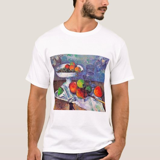 Fruit, glas en appelen, Cezanne T-shirt (Voorkant)