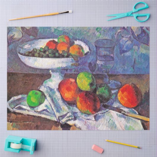 Fruit, glas en appelen, Cezanne Tissuepapier (Craft)