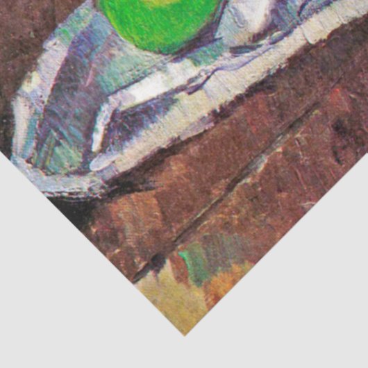 Fruit, glas en appelen, Cezanne Tissuepapier (Detail)