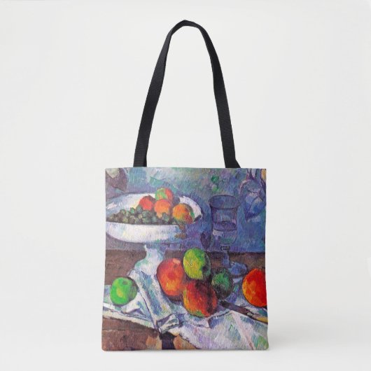 Fruit, glas en appelen, Cezanne Tote Bag (Voorkant)