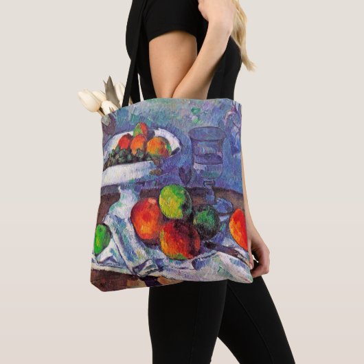 Fruit, glas en appelen, Cezanne Tote Bag (Dichtbij)