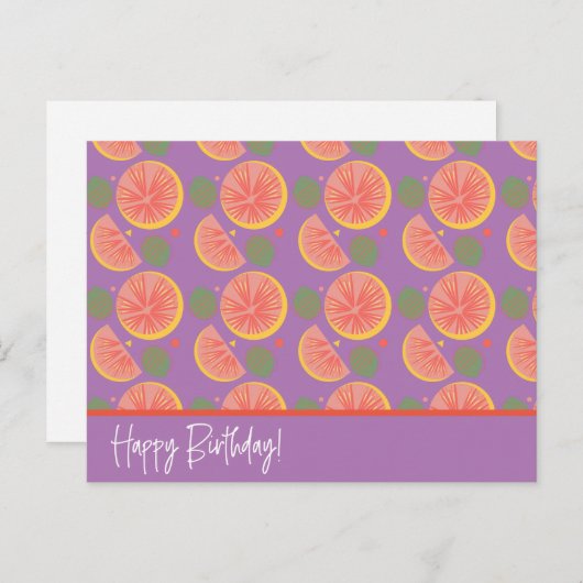 Fruit Grapefruit Confetti Patroon Briefkaart (Voorkant / Achterkant)
