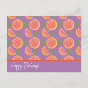 Fruit Grapefruit Confetti Patroon Briefkaart