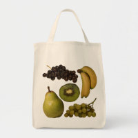 Fruit Grocery Bag - Druiven, bananen, Kiwi, peren