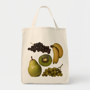 Fruit Grocery Bag - Druiven, bananen, Kiwi, peren Tote Bag