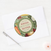 Fruit groente gepersonaliseerd uit de keuken van ronde sticker (Envelop)