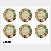 Fruit groente gepersonaliseerd uit de keuken van ronde sticker (Vel)