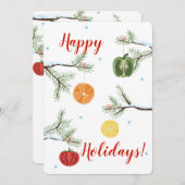 Fruit groente plakjes boom voedsel kerstkaart (Voorkant / Achterkant)